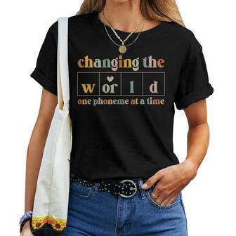 Changing The World One Phoneme At A Time Dyslexia Teacher Women T-shirt - Thegiftio UK