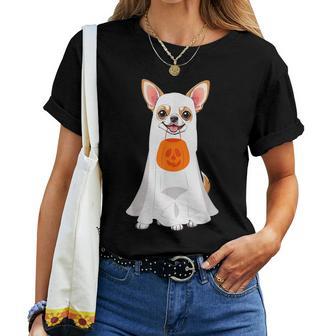 Chihuahua Ghost Pumpkin Halloween Fall Dog Lover Men Women T-shirt - Thegiftio UK