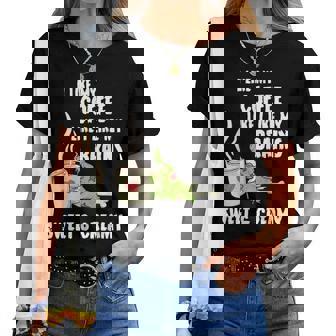 Coffee Zombie Undead Caffeine Addict Halloween Women T-shirt - Monsterry