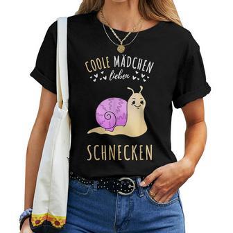 Coole Mädchen Lieben Schnecken Geschenk T-shirt Frauen - Geschenkecke