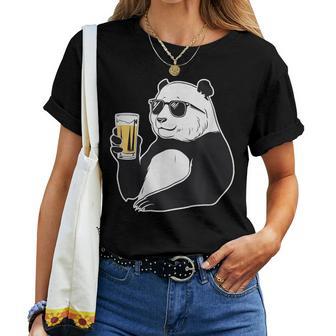 Coole Sonnenbrille Pandabär Bier Trinkend Pandas T-shirt Frauen - Geschenkecke