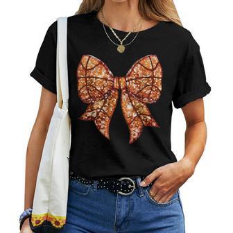 Cute Coquette Bow Game Day Basketball Mom Team Sports Women T-shirt - Thegiftio UK