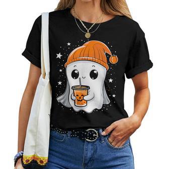 Cute Ghost Spooky Season Costume Halloween Graphic Girls Women T-shirt - Thegiftio UK