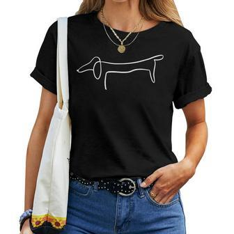 Dachshund Single Line Dog Owner Mummy T-shirt Frauen - Seseable