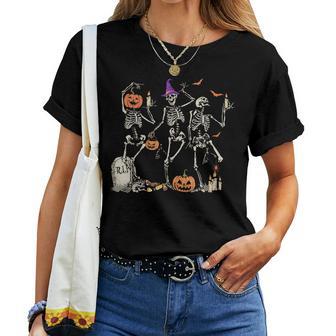 Dancing Skeleton For Happy Halloween Skull Women T-shirt - Thegiftio UK
