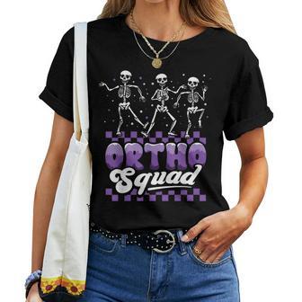 Dancing Skeleton Ortho Squad Nurse Orthopedic Halloween Women T-shirt - Thegiftio UK
