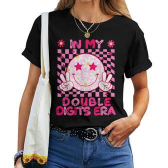 In My Double Digits Era Retro 10 Year Old 10Th Birthday Girl Women T-shirt - Thegiftio UK