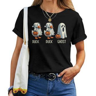 Duck Ghost Pun Trunk Or Treat Trick Or Treat Halloween Women T-shirt - Thegiftio UK