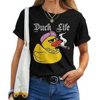 Duck Life Gangster Quietscheente Lustiges Ente T-shirt Frauen - Geschenkecke