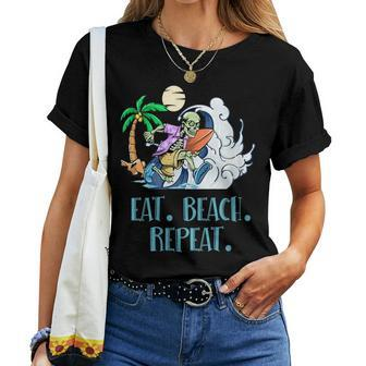 Eat Beach Repeat Ocean Hobby Beach Lover Pastime Summer Women T-shirt - Monsterry AU