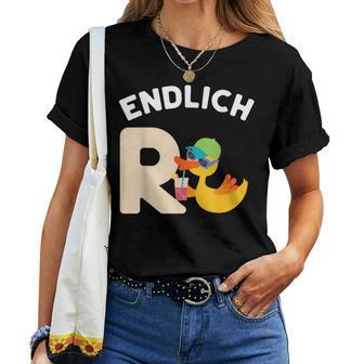 Endlich Rente Duck Retirement Pensioner Women's T-shirt Frauen - Geschenkecke