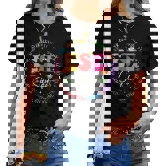 Ese Squad First Last Day Team Teacher Student Tribe Women T-shirt | Mazezy