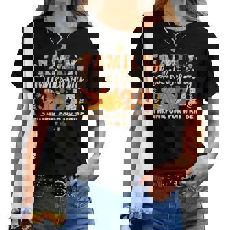 Family Thanksgiving 2024 Thankful For My Tribe Fall Autumn Women T-shirt - Thegiftio UK