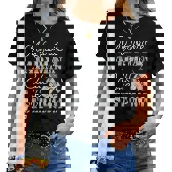 My Favorite Airman Calls Me Step Mom Usaf Step Mom Women T-shirt - Monsterry