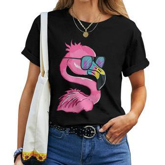 Flamingo Summer Vibes Vacation Flock Bird Women T-shirt - Monsterry CA