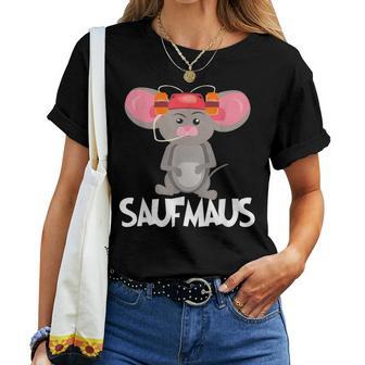 Beer Helmet Mouse Motif Beer Drinker Beer Saufmaus T-shirt Frauen - Geschenkecke