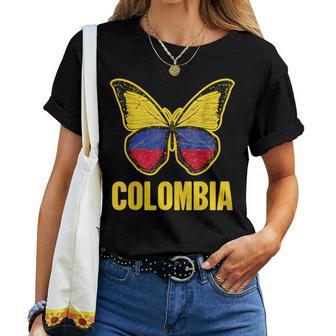 Colombia Butterfly Colombian Flag Women Women T-shirt - Thegiftio UK