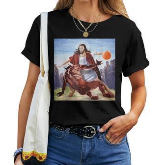 Jesus Crossing Up The Devil Christian Religious Women T-shirt - Thegiftio UK