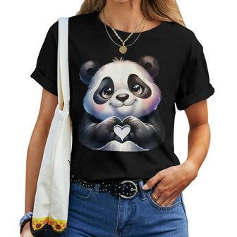 Panda Love Heart Giant Bear Pandas Lover Kid Women T-shirt - Thegiftio UK