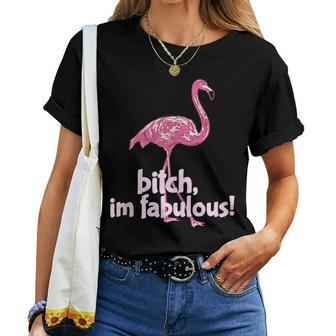 Summer Vibes I'm Fabulous Pink Flamingo Women T-shirt - Monsterry