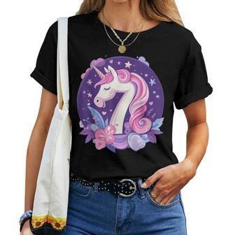 Geburtstag 7 Einhorn Mädchen Einhorn Outfit 7 Geburtstag T-shirt Frauen - Geschenkecke