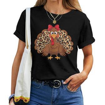 Girls Thanksgiving Leopard Turkey Autumn Fall Season Women T-shirt - Thegiftio UK
