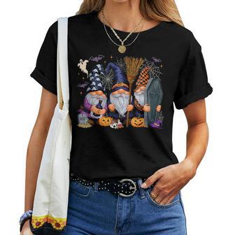 Gnome Witch Halloween Pumpkin Autumn Fall Holiday 2024 Women T-shirt - Thegiftio UK