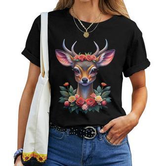 Golden Deer Flowers Women's Costume Fawn Costume T-shirt Frauen - Geschenkecke