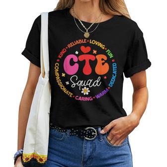 Groovy Cte Squad Teacher Back To School Teachers Students Women T-shirt - Thegiftio UK