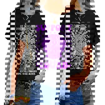 Groovy Domestic Violence Awareness Support Squad Women T-shirt - Thegiftio