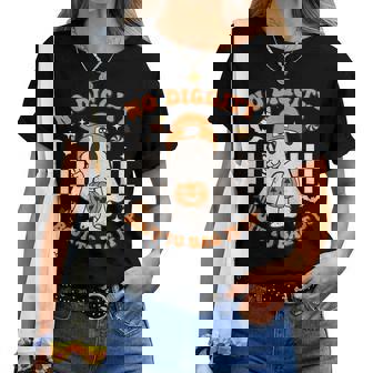 Groovy No Diggity Bout To Bag It Up Ghost Halloween Women T-shirt - Thegiftio UK