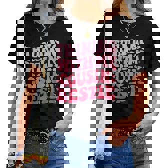 Groovy Twinning With My Cousin Bestie Twin Day Matching Women T-shirt - Monsterry