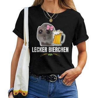 Hamsti Tasty Beer Sad Hamster Meme Lustiger Hamster T-shirt Frauen - Geschenkecke