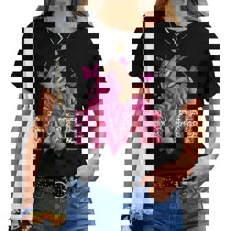 Hope Breast Cancer Awareness Pink Nail Pink Ribbon Woman Women T-shirt | Mazezy