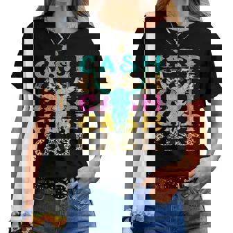Howdy Cash Wild West 90S Personalized Cash Country Outlaw Women T-shirt - Monsterry