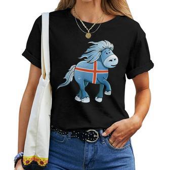 Icelandic Horse Islandpony Tölten Island Flag T-shirt Frauen - Geschenkecke