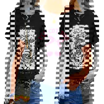 I'll Cut You Messy Bun Skull Bleached Hairdresser Halloween Women T-shirt - Monsterry