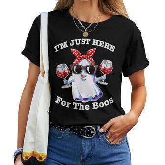 I'm Just Here For The Boos Halloween Ghost Cute Women T-shirt - Thegiftio UK