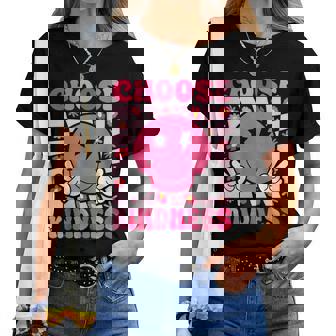 Be Kind Choose Kindness Retro Groovy Inspirational Women T-shirt - Thegiftio UK