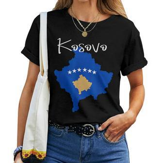 Kosovo Flag Kosovo Map For And Women T-shirt Frauen - Seseable