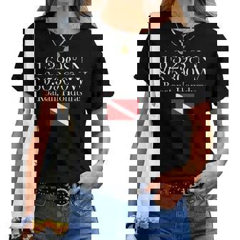 Latitude And Longitude Of Roatan Scuba Dive Women T-shirt - Monsterry