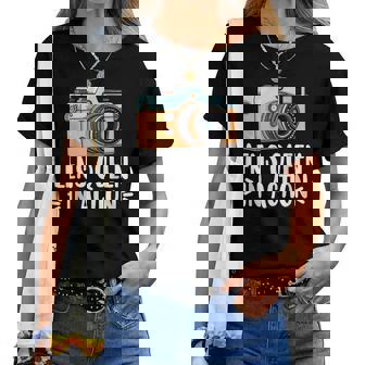 Lens Queen In Action Photographie Drôle Photographe T-shirt femme - Cadeauxyz