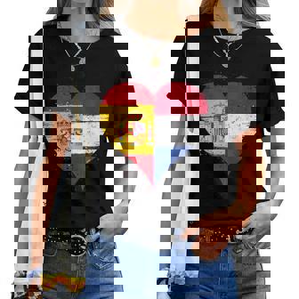 Mitad Española Mitad Holandesa Una Bandera España Holanda Cuello Camiseta de mujer - Regaloses