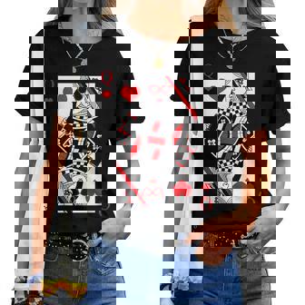 Modern Cool Queen Of Hearts Valentines Day Cool V-Day Women T-shirt - Thegiftio UK