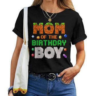 Mom Of The Birthday Boy Pixel Number Video Gamer Women T-shirt - Thegiftio UK