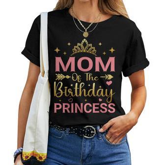 Mom Of The Birthday Princess Girls Party Women T-shirt - Thegiftio UK