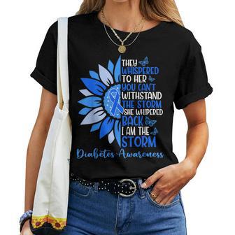 Motivation Support Squad Sunflower Blue Diabetes Awareness Women T-shirt - Thegiftio UK