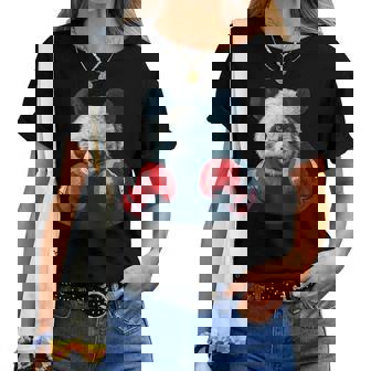 Nice Boxing Animal Costume With Boxing Gloves For Panda Fans Women T-shirt - Monsterry