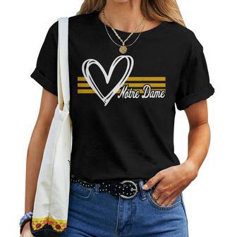 Notre Dame Indiana Heart For Girl Kid Women T-shirt - Thegiftio UK