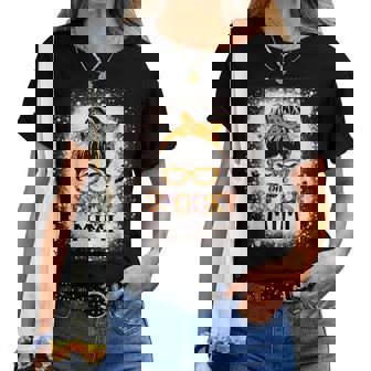 One Spooky Mimi Bleached Halloween Grandma Women T-shirt - Monsterry